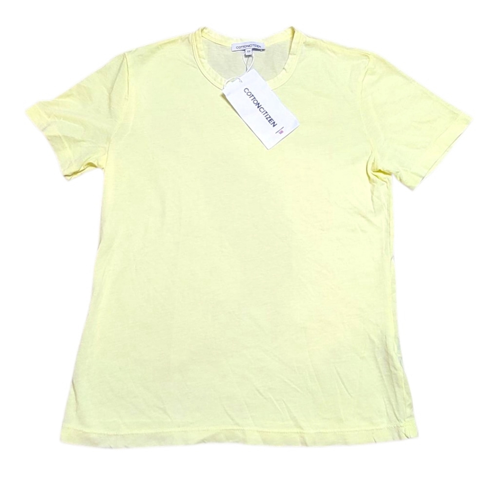 NWT $80 COTTON CITIZEN Standard Tee Supima Cotton XS Yellow Seasonal Wash